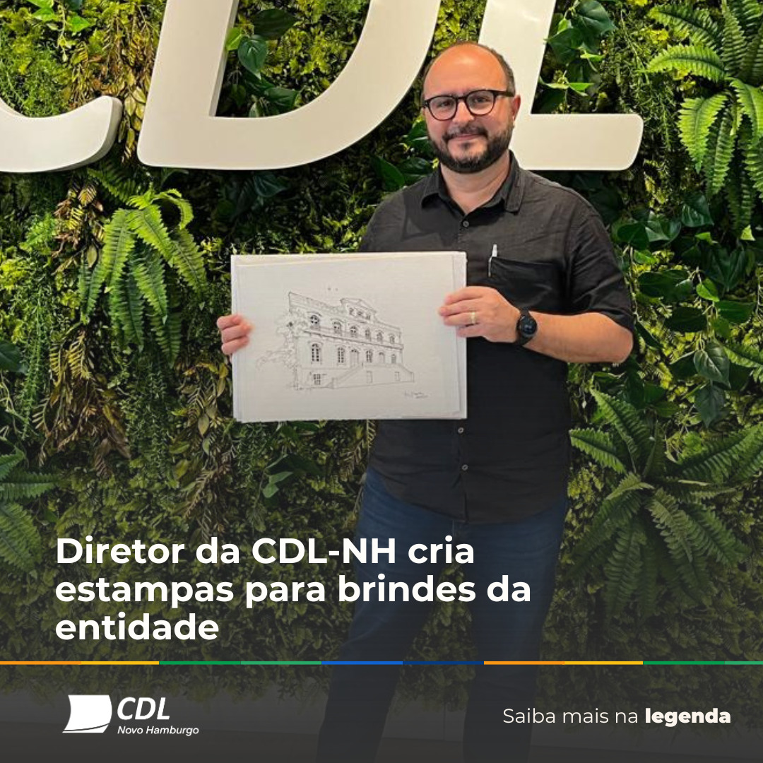 Diretor da CDL-NH cria estampas para brindes da entidade